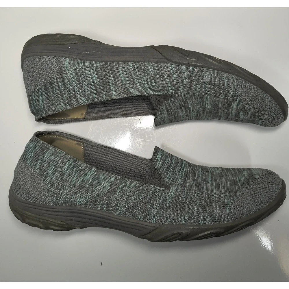 Skechers Womens 9.5 Empress Classic Fit Slip On Sneakers Walking Shoes Gray Teal